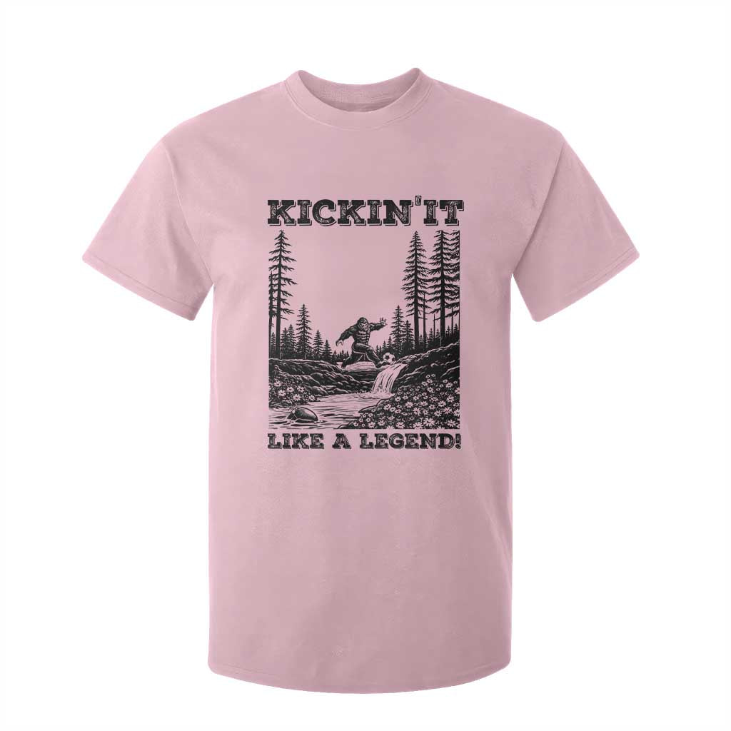 Kickin It Like A Legend T Shirt For Kid Funny Bigfoot Soccer Player TS12 Light Pink Print Your Wear