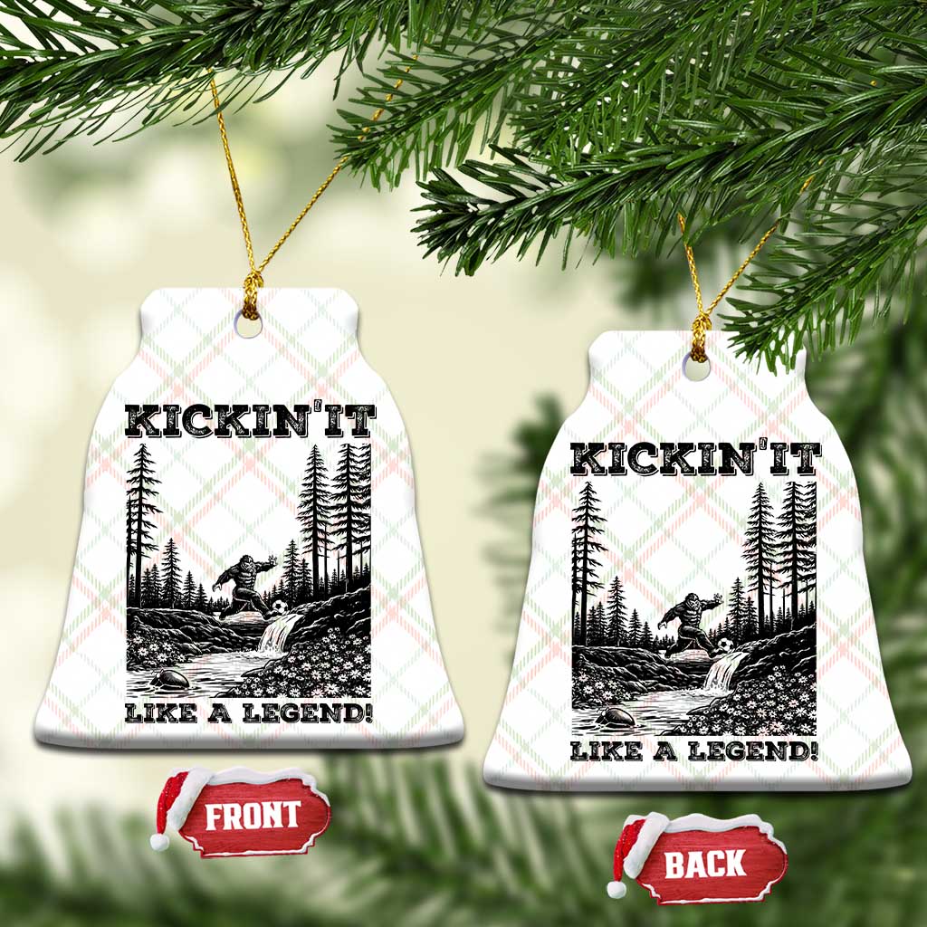 Kickin It Like A Legend Ceramic Ornament Funny Bigfoot Soccer Player TS12 Print Your Wear