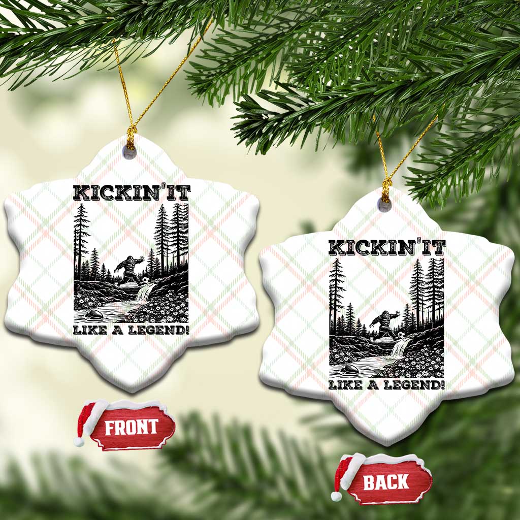 Kickin It Like A Legend Ceramic Ornament Funny Bigfoot Soccer Player TS12 Print Your Wear