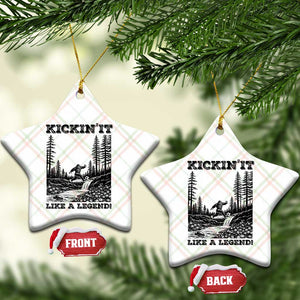 Kickin It Like A Legend Ceramic Ornament Funny Bigfoot Soccer Player TS12 Print Your Wear