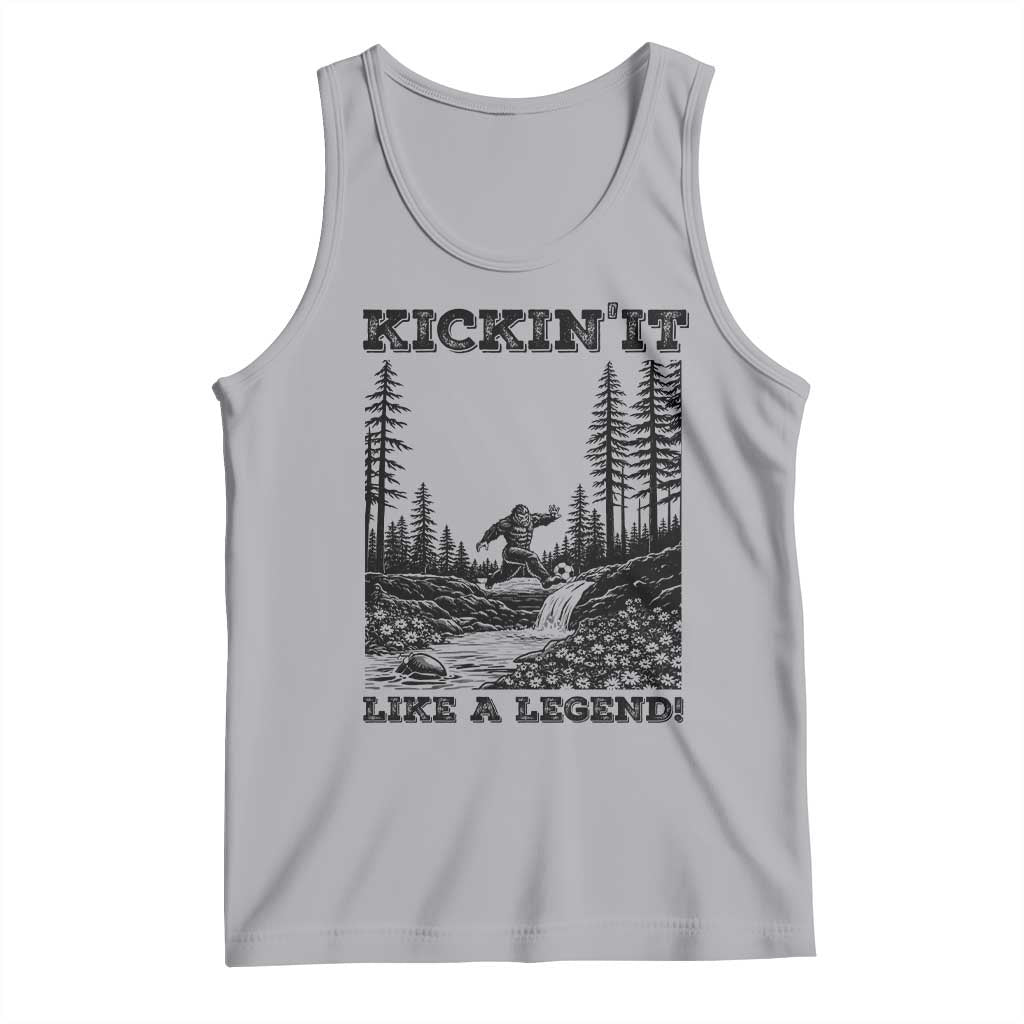 Kickin It Like A Legend Tank Top Funny Bigfoot Soccer Player TS12 Athletic Heather Print Your Wear