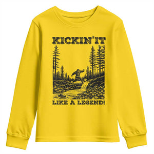 Kickin It Like A Legend Youth Sweatshirt Funny Bigfoot Soccer Player TS12 Daisy Print Your Wear