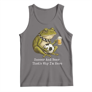 Funny Frog Lover Tank Top Soccer And Beer That Is Why I Am Here TS12 Deep Heather Print Your Wear