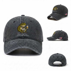 Funny Frog Lover Washed Cotton Baseball Cap Soccer And Beer That Is Why I Am Here TS12 Washed Cap Universal Fit Dark Gray Print Your Wear