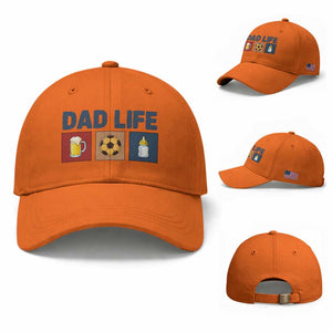 Dad Life Soccer Beer Baby Bottle Baseball Cap Fathers Day Gift TS12 Baseball Cap Universal Fit Orange Print Your Wear