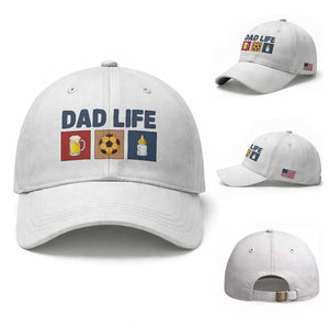 Dad Life Soccer Beer Baby Bottle Baseball Cap Fathers Day Gift TS12 Baseball Cap Universal Fit White Print Your Wear