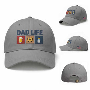 Dad Life Soccer Beer Baby Bottle Baseball Cap Fathers Day Gift TS12 Baseball Cap Universal Fit Sport Gray Print Your Wear