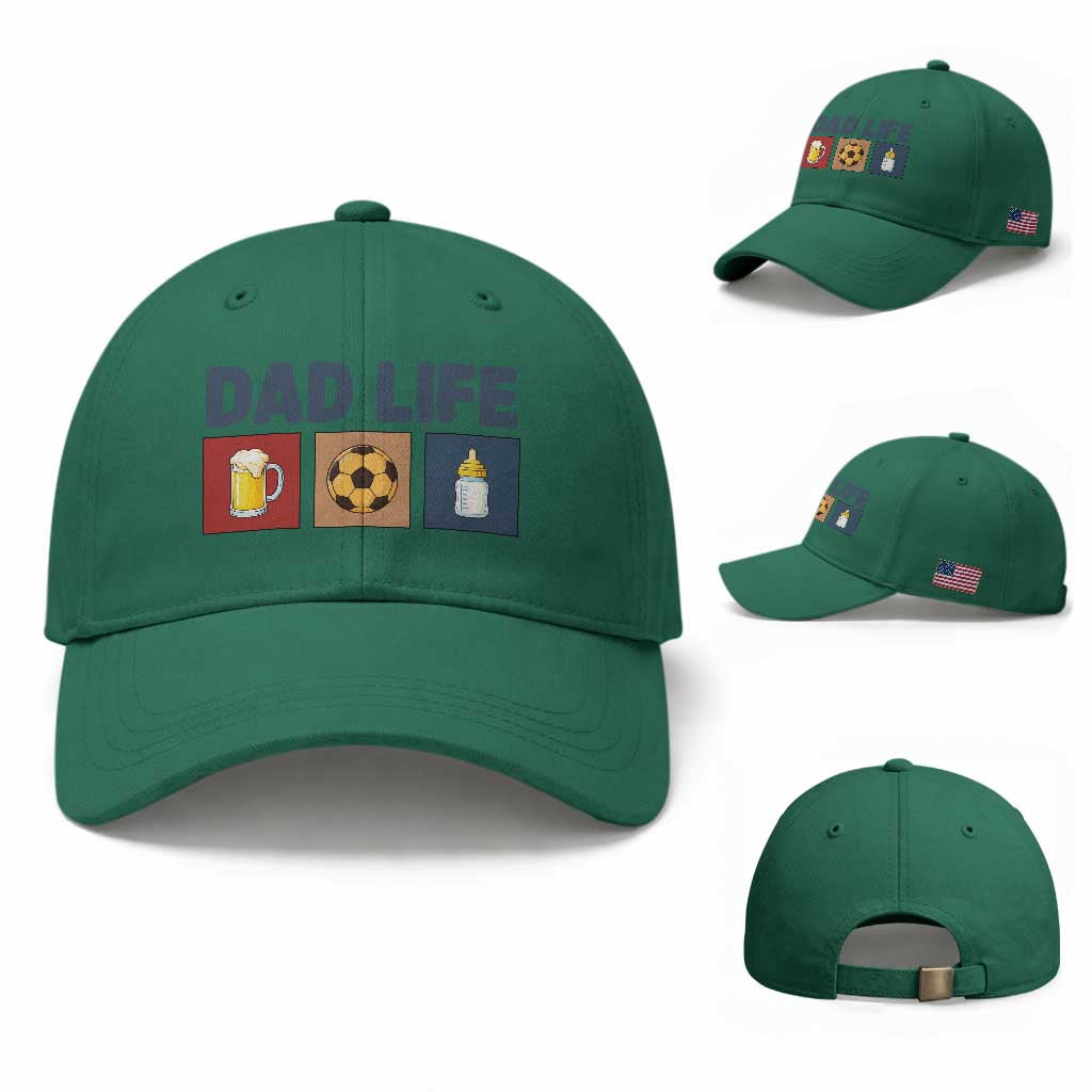 Dad Life Soccer Beer Baby Bottle Baseball Cap Fathers Day Gift TS12 Baseball Cap Universal Fit Irish Green Print Your Wear