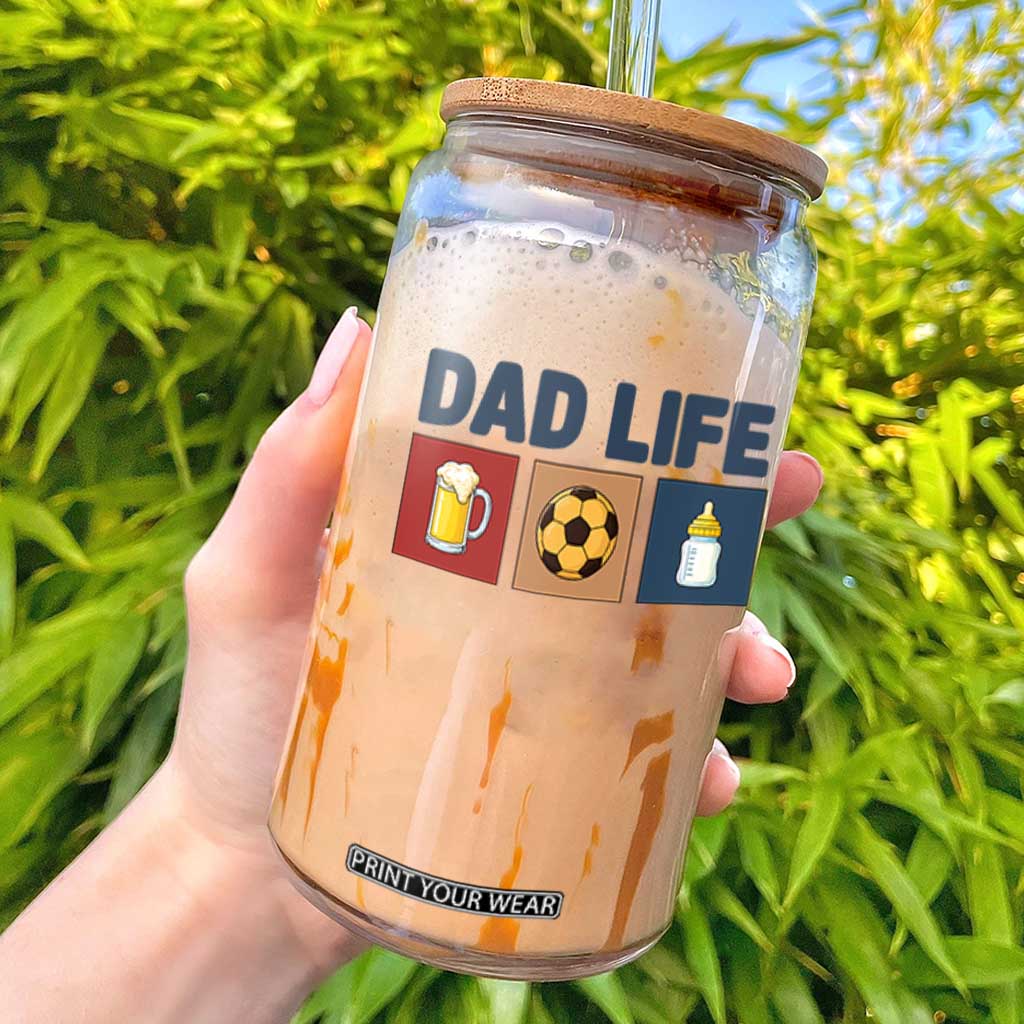 Dad Life Soccer Beer Baby Bottle Glass Can Fathers Day Gift TS12 Black Print Your Wear