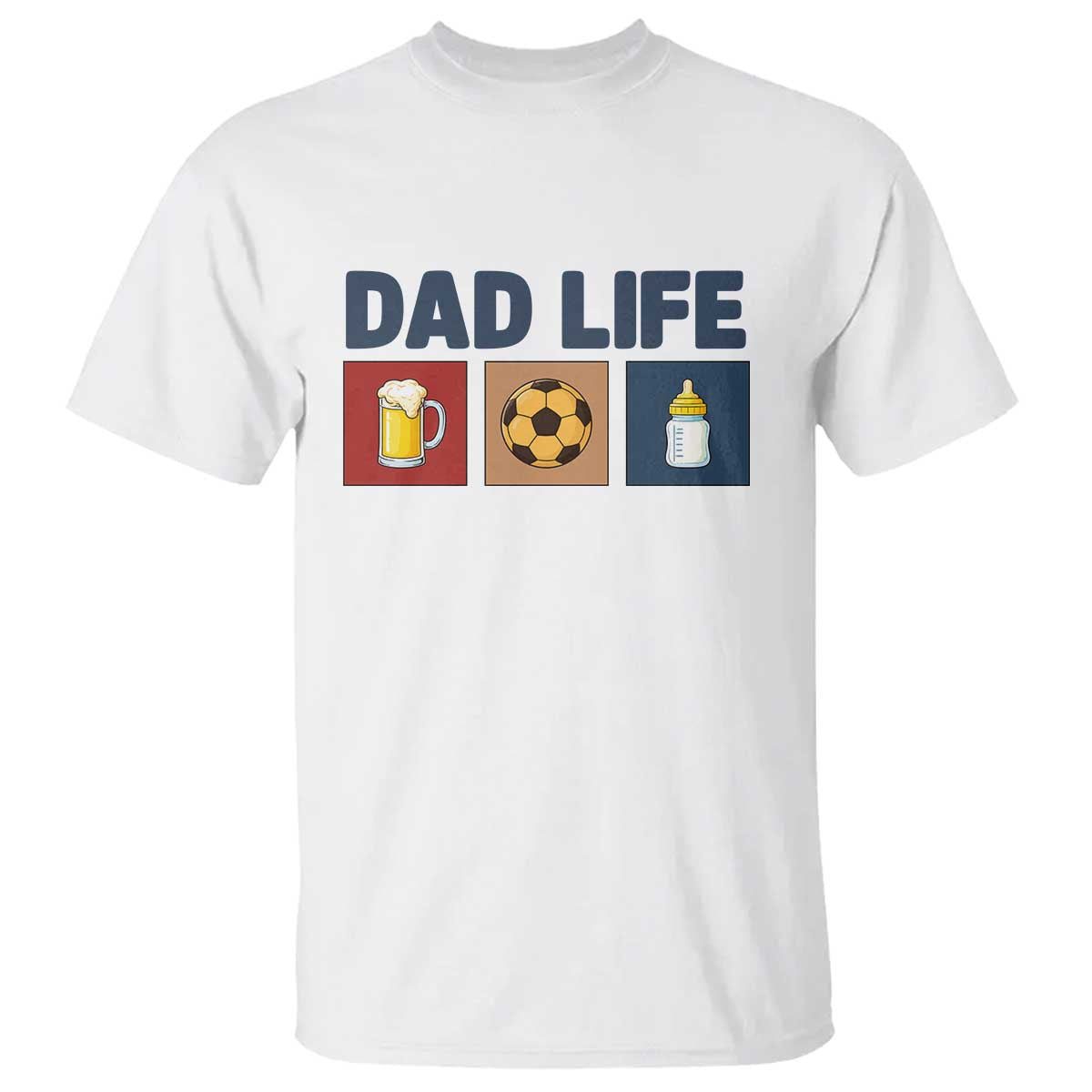 Dad Life Soccer Beer Baby Bottle T Shirt Fathers Day Gift TS12 White Print Your Wear