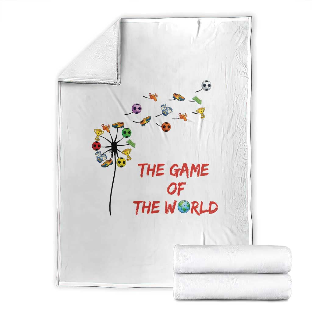Soccer Dandelion Flower Throw Blanket The Game Of The World TS12 White Print Your Wear