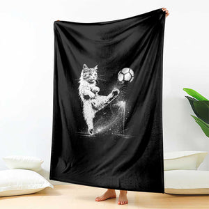 Cat Playing Soccer Throw Blanket Funny Cat Lover Gift TS12 Print Your Wear