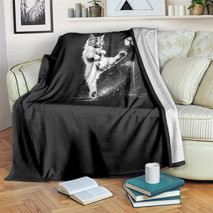 Cat Playing Soccer Throw Blanket Funny Cat Lover Gift TS12 Print Your Wear
