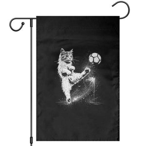 Cat Playing Soccer Garden Flag Funny Cat Lover Gift TS12 Black Print Your Wear