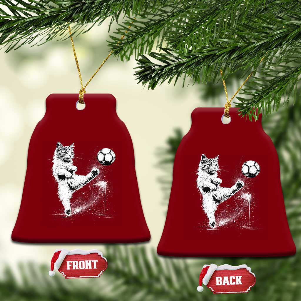 Cat Playing Soccer Ceramic Ornament Funny Cat Lover Gift TS12 Print Your Wear