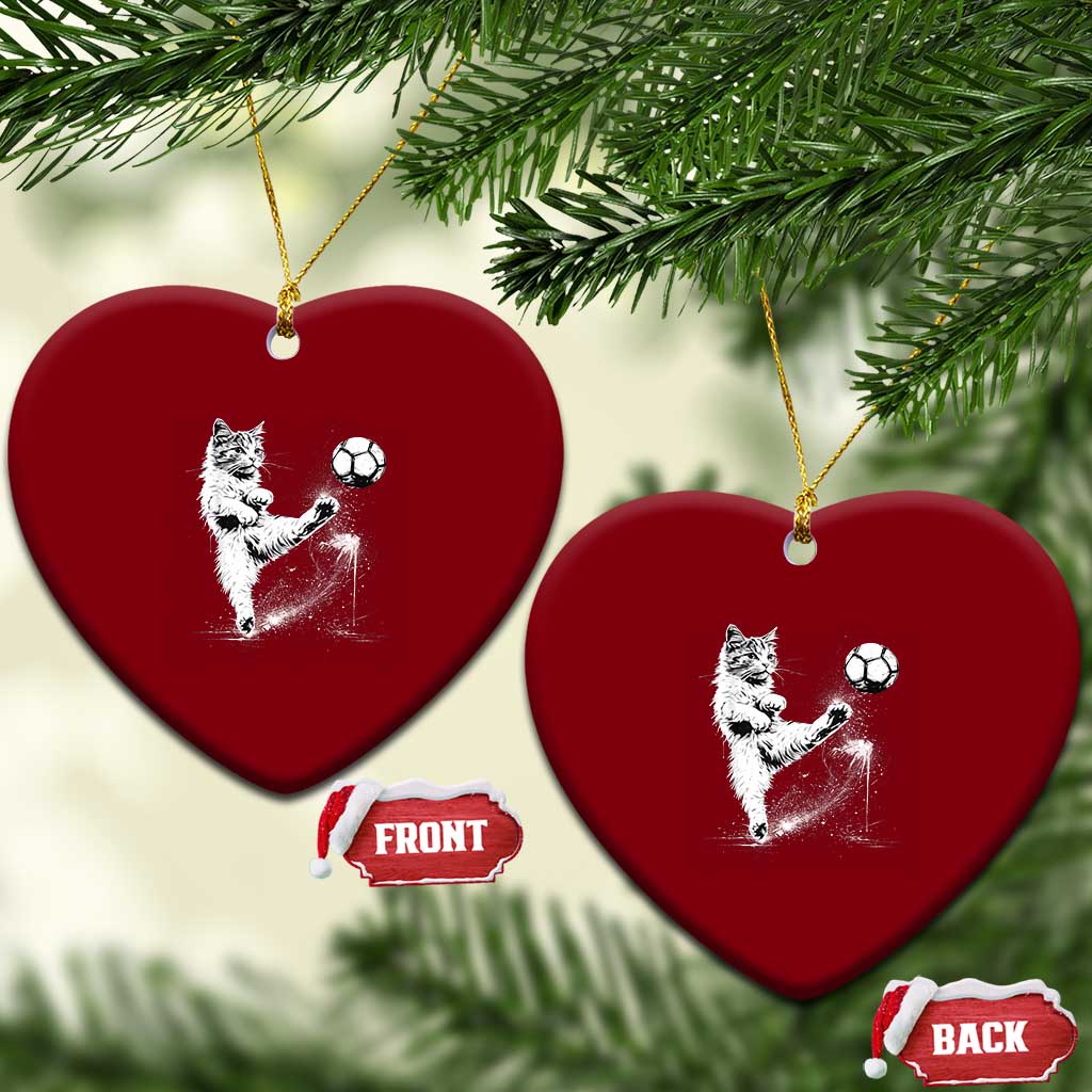 Cat Playing Soccer Ceramic Ornament Funny Cat Lover Gift TS12 Print Your Wear