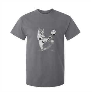 Cat Playing Soccer T Shirt For Kid Funny Cat Lover Gift TS12 Charcoal Print Your Wear