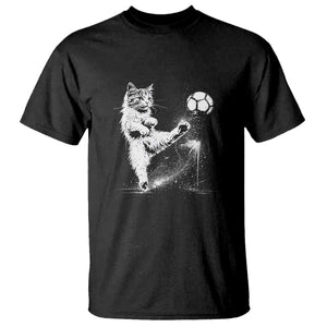 Cat Playing Soccer T Shirt Funny Cat Lover Gift TS12 Black Print Your Wear