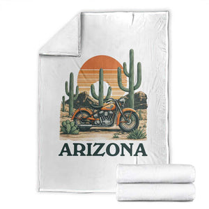 Arizona Motorcycle Throw Blanket Vintage Desert Highway Rider Gift TS12 White Print Your Wear