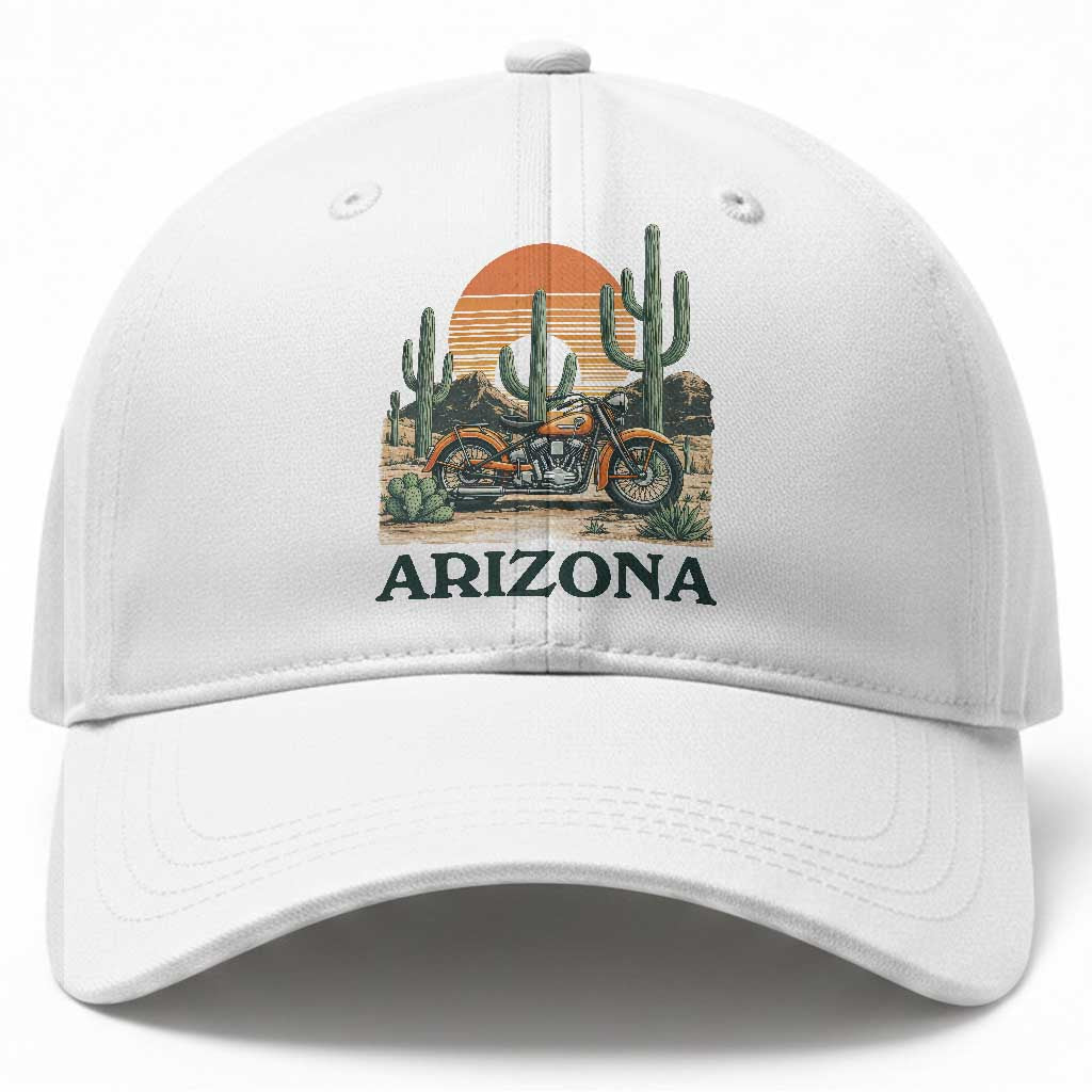 Arizona Motorcycle Baseball Cap Vintage Desert Highway Rider Gift TS12 Print Your Wear