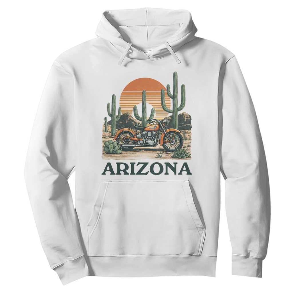 Arizona Motorcycle Hoodie Vintage Desert Highway Rider Gift TS12 White Print Your Wear