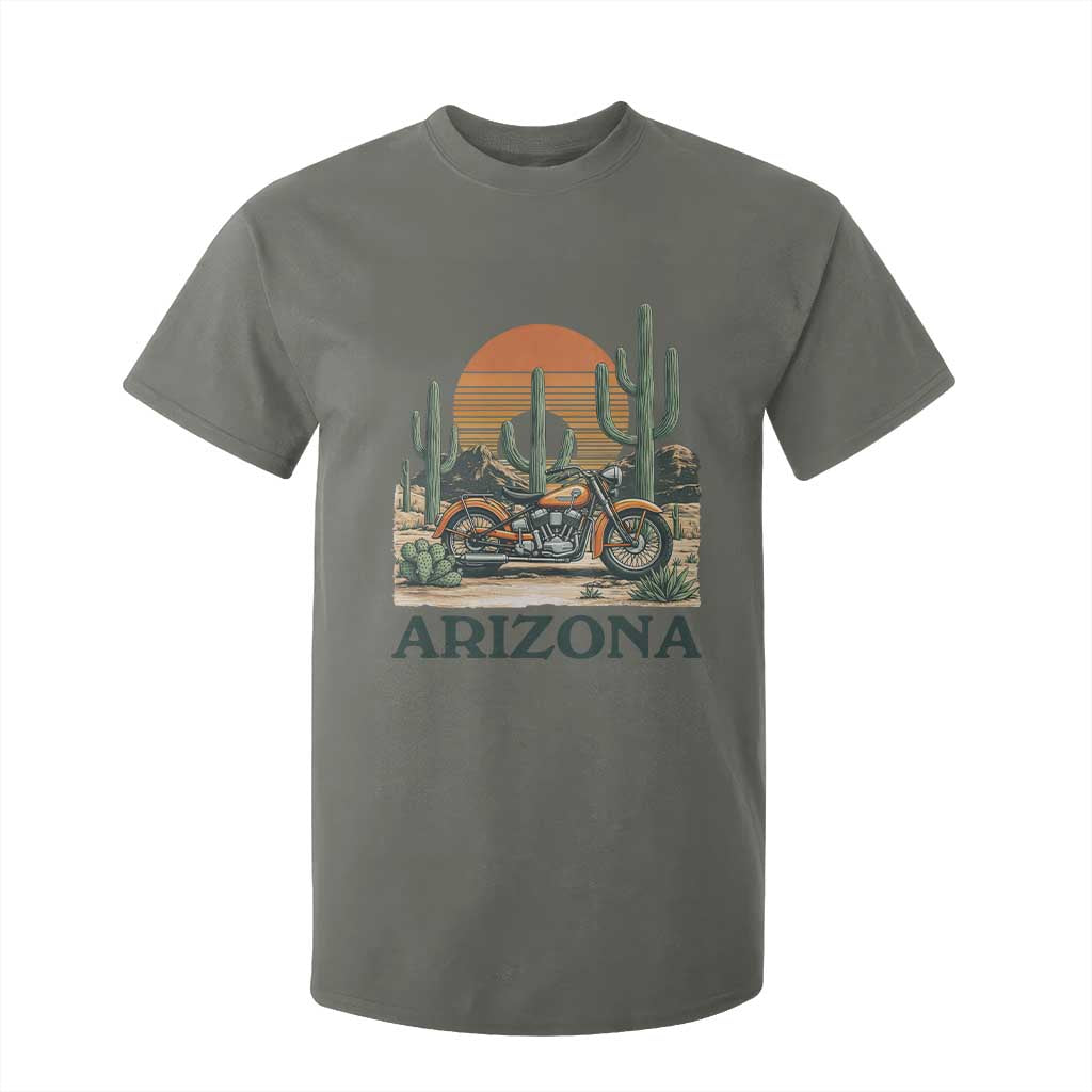 Arizona Motorcycle T Shirt For Kid Vintage Desert Highway Rider Gift TS12 Military Green Print Your Wear