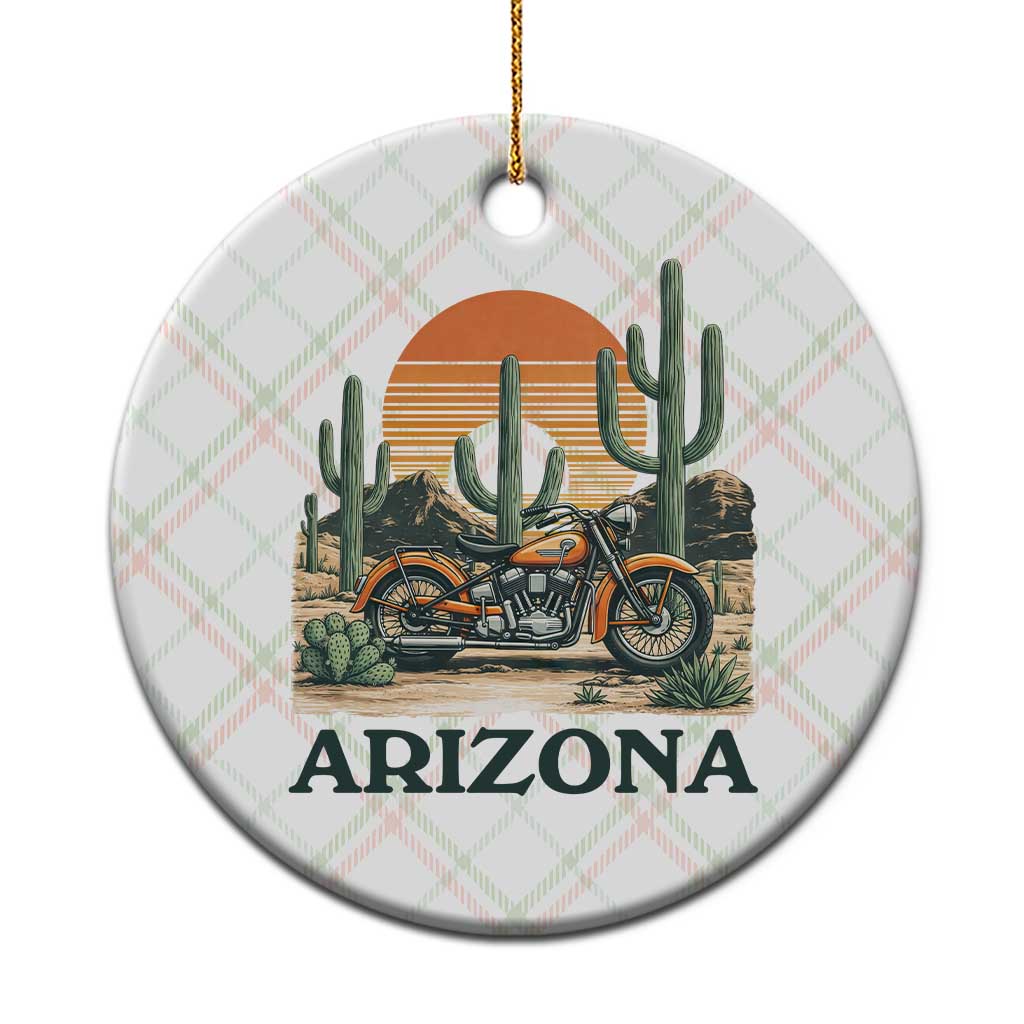 Arizona Motorcycle Ceramic Ornament Vintage Desert Highway Rider Gift TS12 1pc Christmas Plaid Print Your Wear