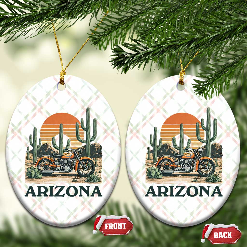 Arizona Motorcycle Ceramic Ornament Vintage Desert Highway Rider Gift TS12 Print Your Wear