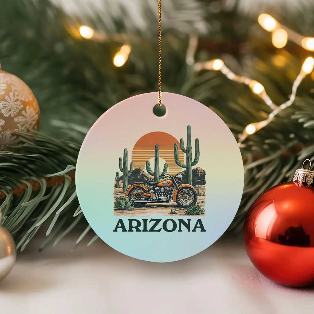 Arizona Motorcycle Ceramic Ornament Vintage Desert Highway Rider Gift TS12 1pc Pastel Print Your Wear