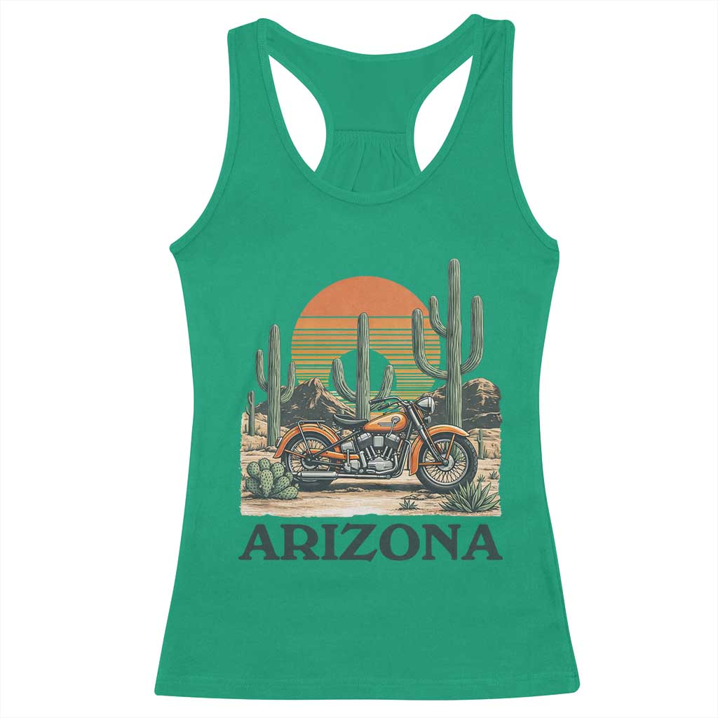 Arizona Motorcycle Racerback Tank Top Vintage Desert Highway Rider Gift TS12 Irish Green Print Your Wear
