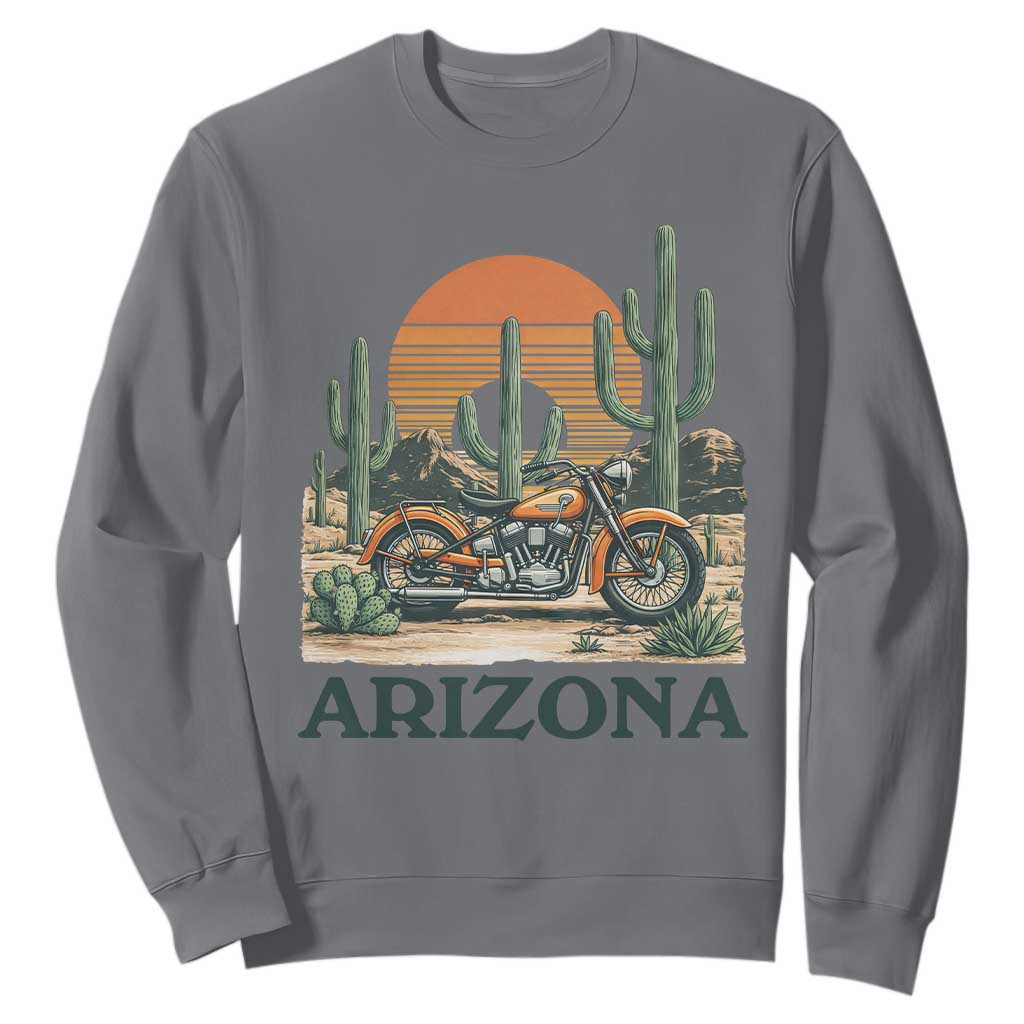 Arizona Motorcycle Sweatshirt Vintage Desert Highway Rider Gift TS12 Charcoal Print Your Wear
