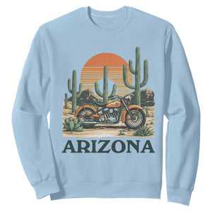Arizona Motorcycle Sweatshirt Vintage Desert Highway Rider Gift TS12 Light Blue Print Your Wear