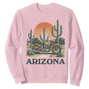 Arizona Motorcycle Sweatshirt Vintage Desert Highway Rider Gift TS12 Light Pink Print Your Wear
