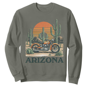 Arizona Motorcycle Sweatshirt Vintage Desert Highway Rider Gift TS12 Military Green Print Your Wear