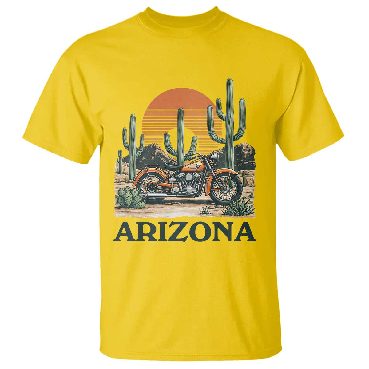 Arizona Motorcycle T Shirt Vintage Desert Highway Rider Gift TS12 Daisy Print Your Wear