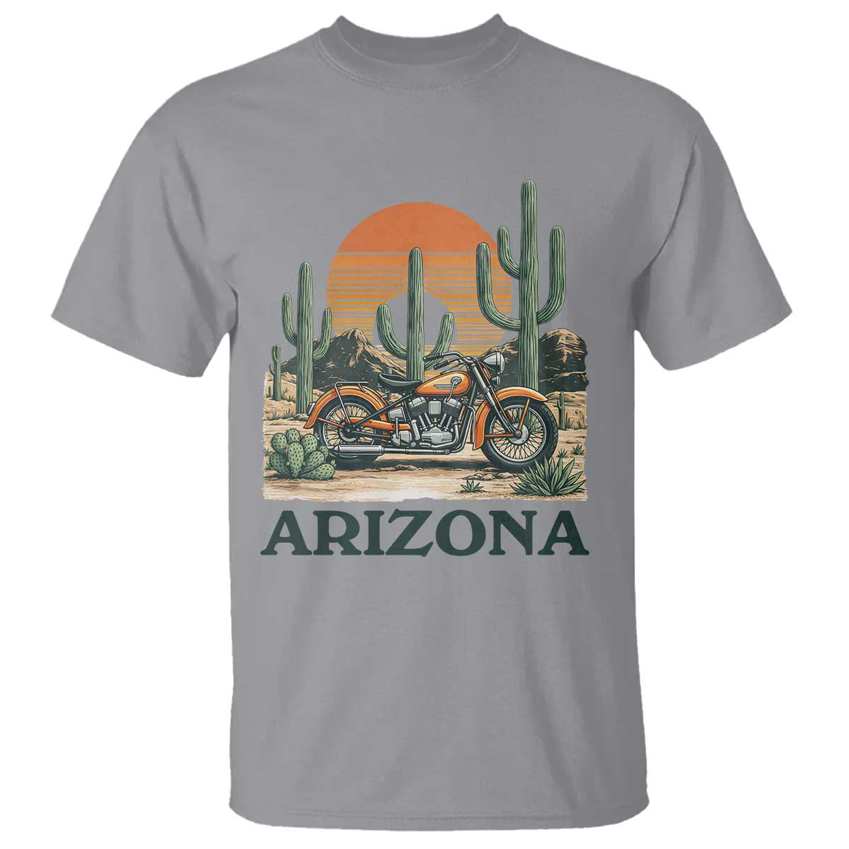Arizona Motorcycle T Shirt Vintage Desert Highway Rider Gift TS12 Sport Gray Print Your Wear
