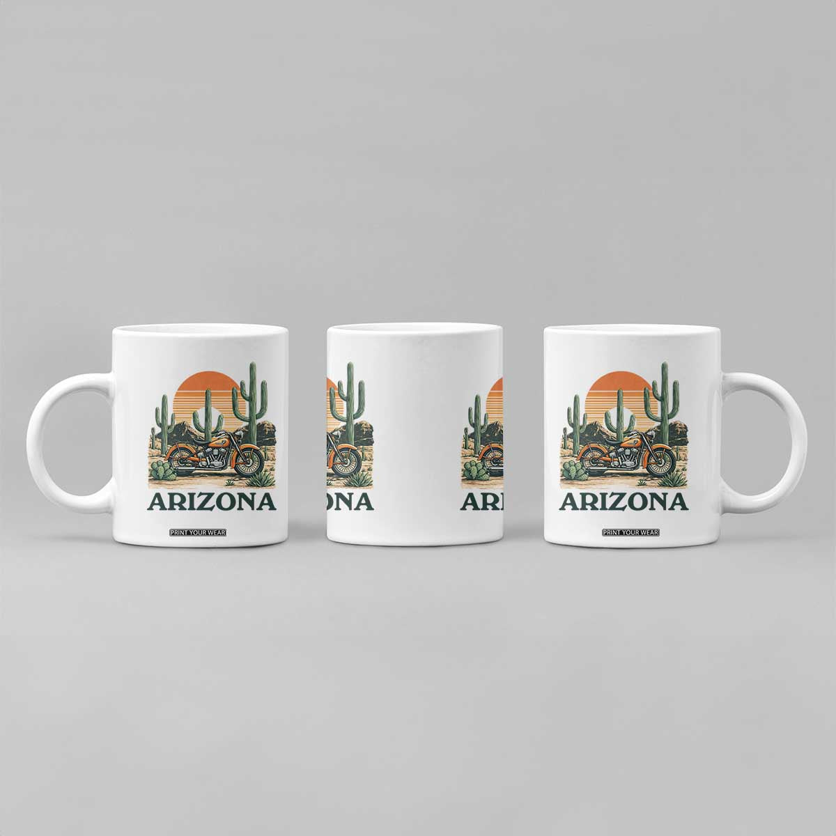 Arizona Motorcycle Coffee Mug Vintage Desert Highway Rider Gift TS12 Print Your Wear