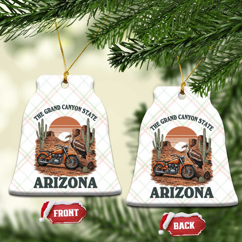Vintage Arizona Motorcycle Rider Ceramic Ornament Desert Cactus Grand Canyon State TS12 Print Your Wear