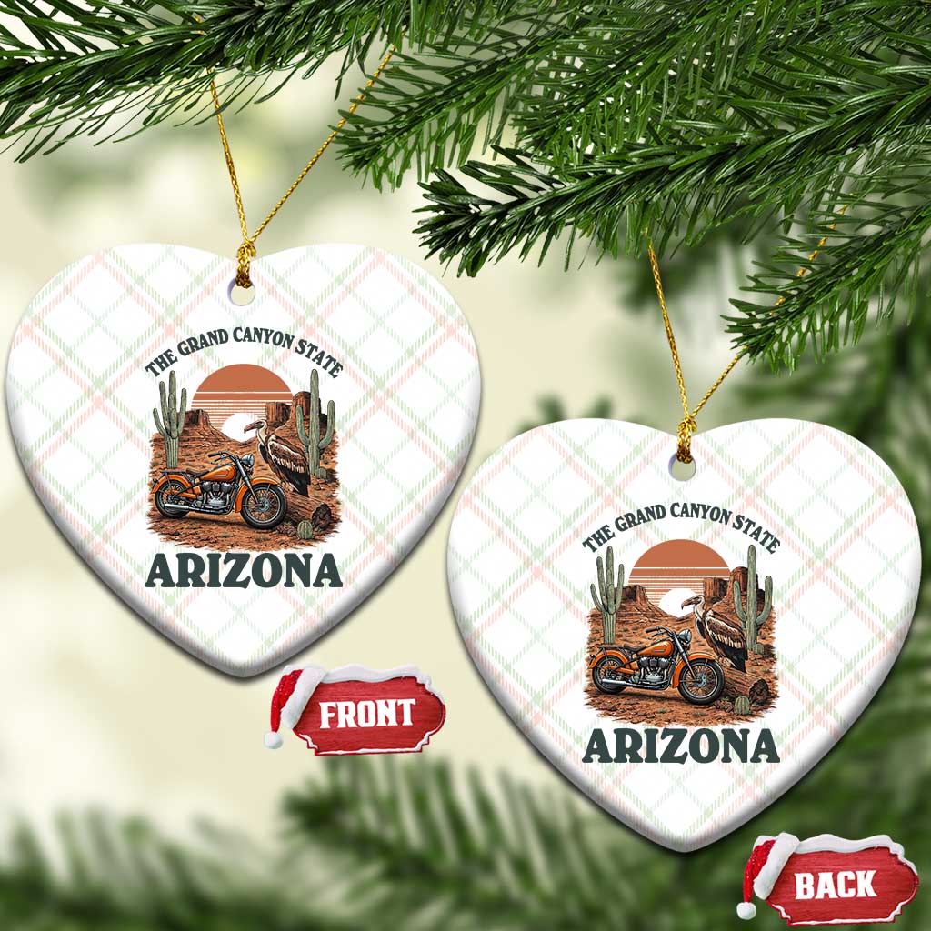 Vintage Arizona Motorcycle Rider Ceramic Ornament Desert Cactus Grand Canyon State TS12 Print Your Wear