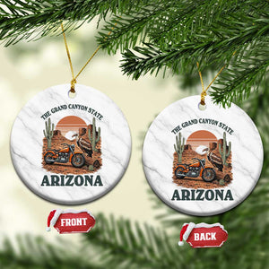 Vintage Arizona Motorcycle Rider Ceramic Ornament Desert Cactus Grand Canyon State TS12 1pc White Marble Print Your Wear