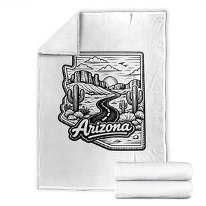 Vintage Arizona Pride Throw Blanket Cactus Desert Western Landscape TS12 White Print Your Wear