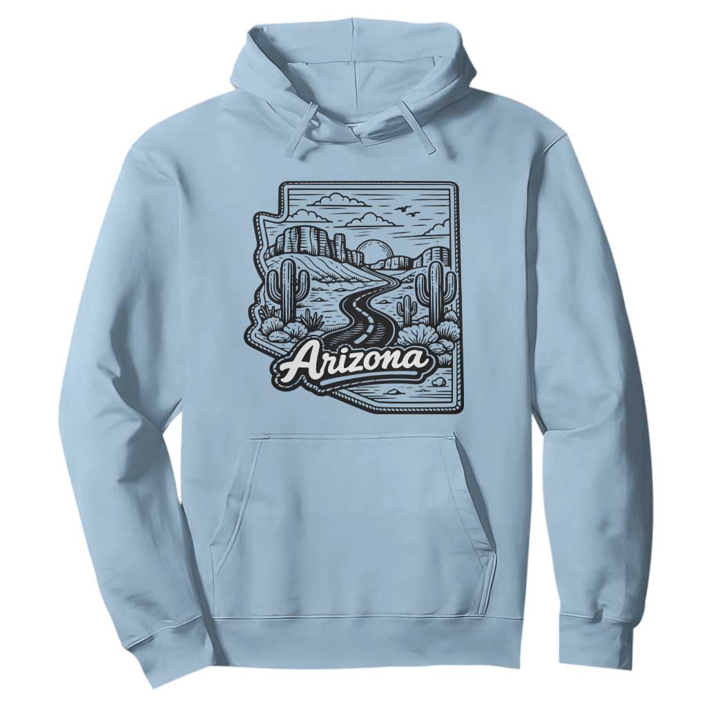 Vintage Arizona Pride Hoodie Cactus Desert Western Landscape TS12 Light Blue Print Your Wear