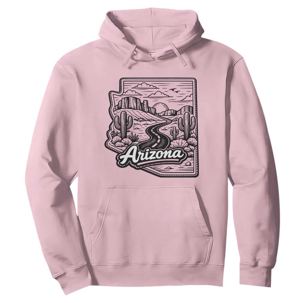Vintage Arizona Pride Hoodie Cactus Desert Western Landscape TS12 Light Pink Print Your Wear