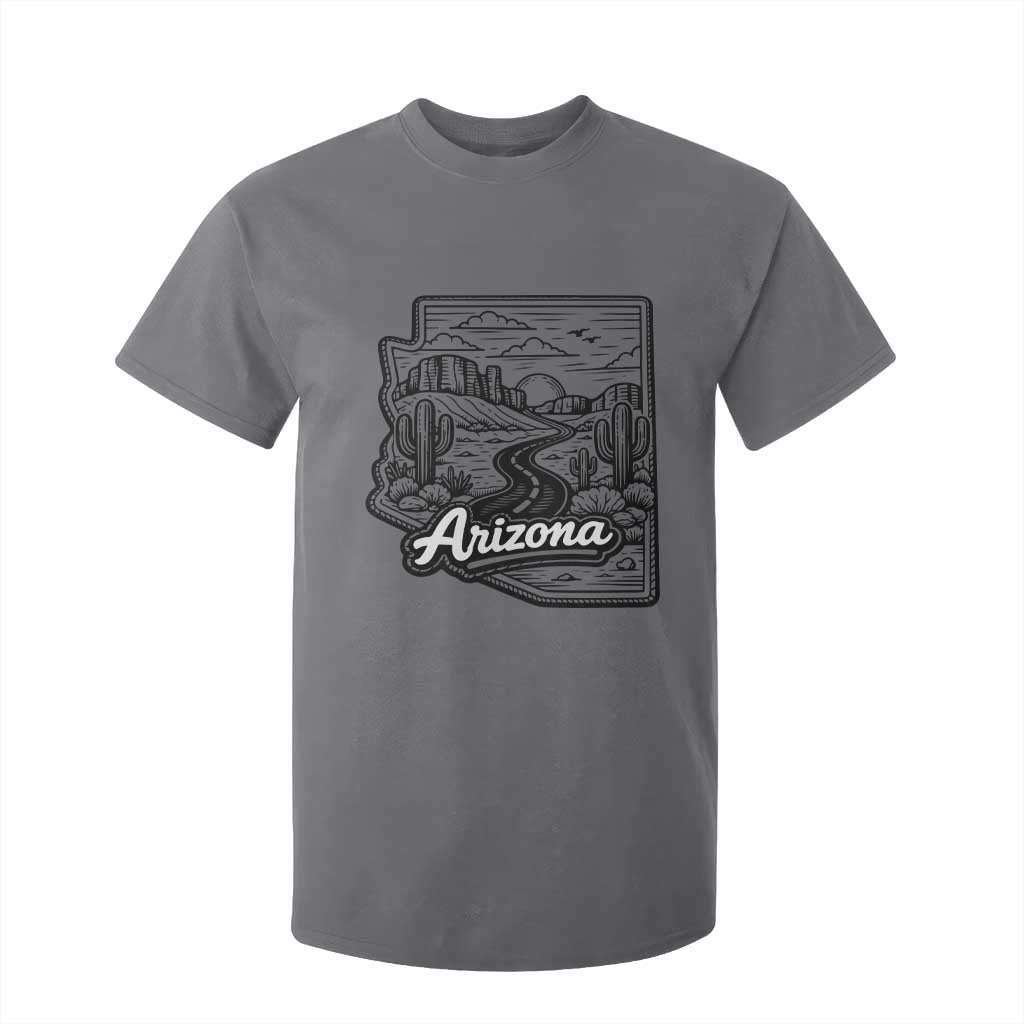 Vintage Arizona Pride T Shirt For Kid Cactus Desert Western Landscape TS12 Charcoal Print Your Wear
