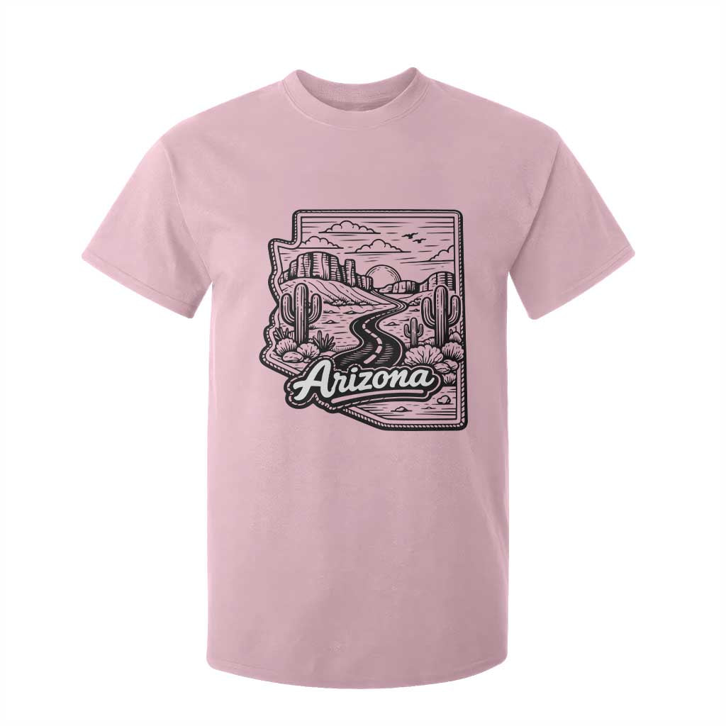 Vintage Arizona Pride T Shirt For Kid Cactus Desert Western Landscape TS12 Light Pink Print Your Wear