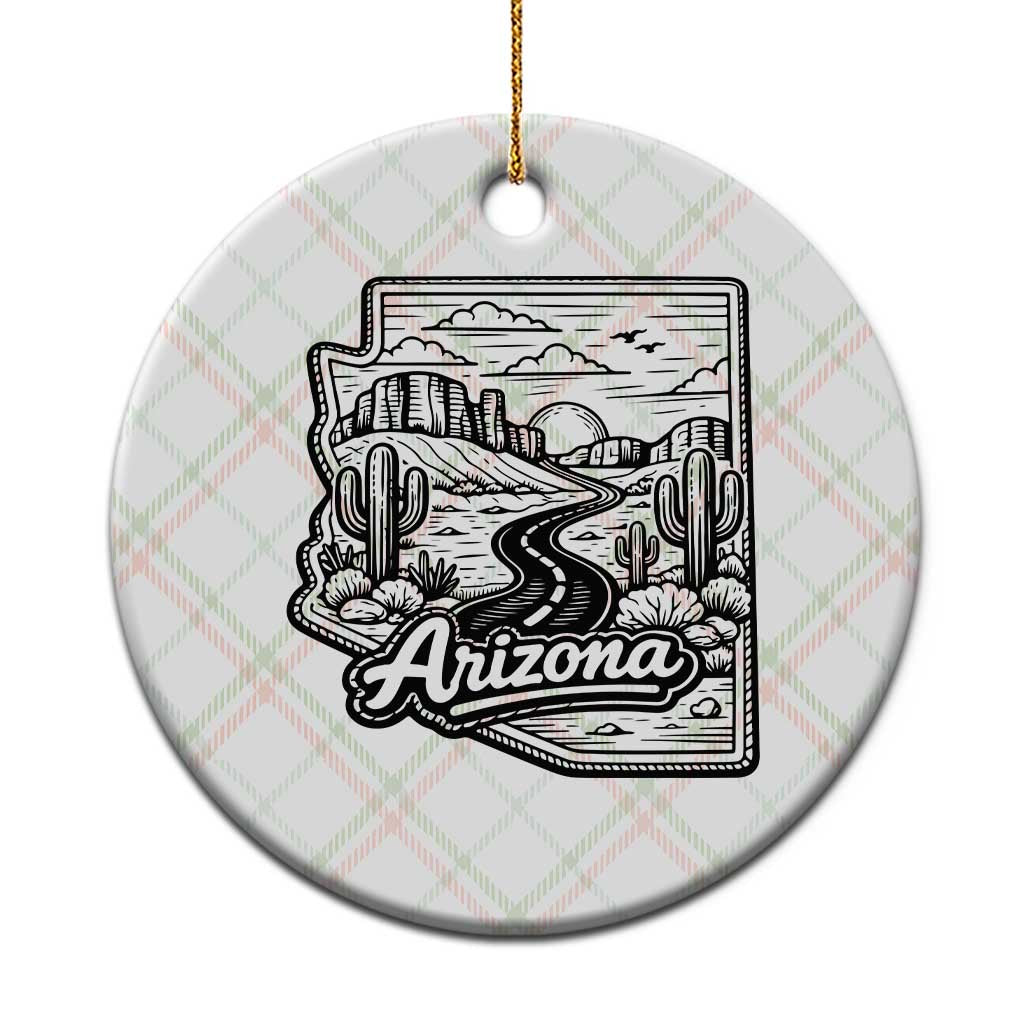 Vintage Arizona Pride Ceramic Ornament Cactus Desert Western Landscape TS12 1pc Christmas Plaid Print Your Wear