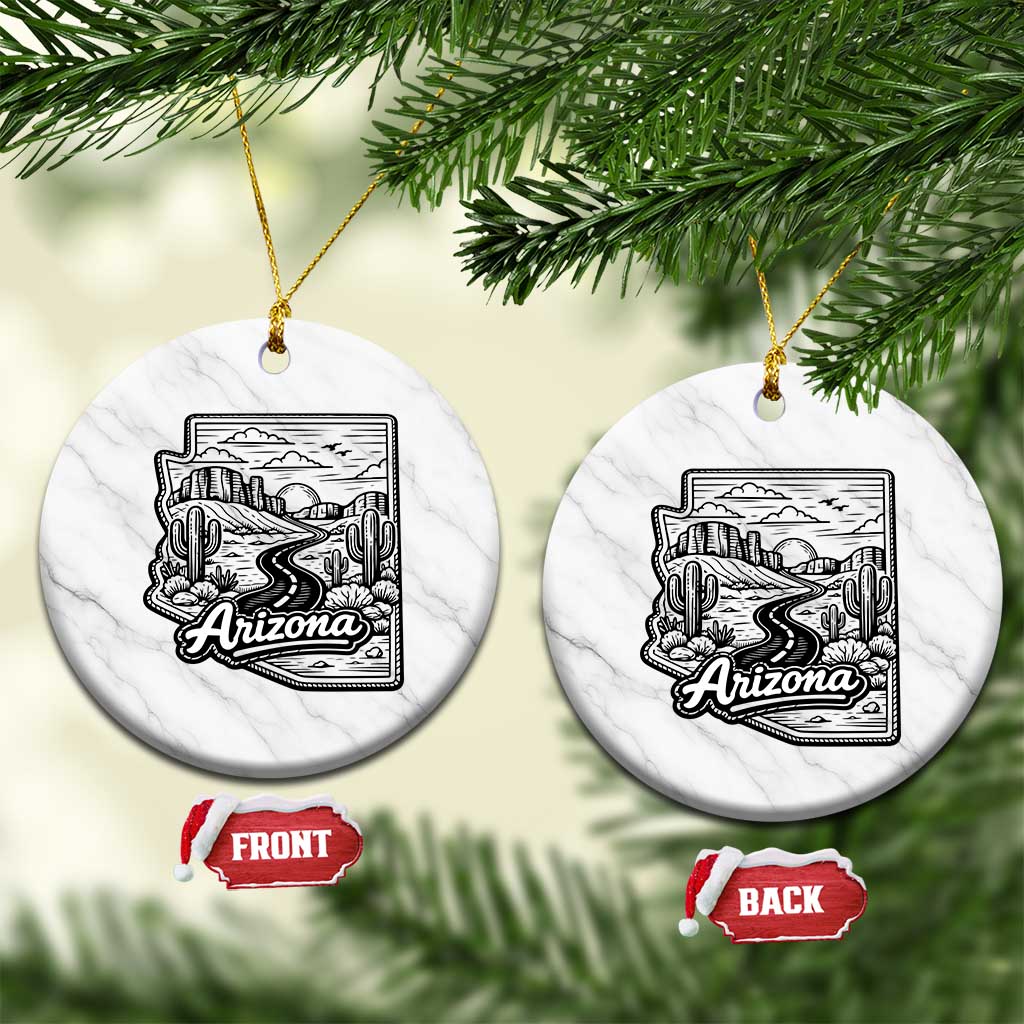 Vintage Arizona Pride Ceramic Ornament Cactus Desert Western Landscape TS12 1pc White Marble Print Your Wear