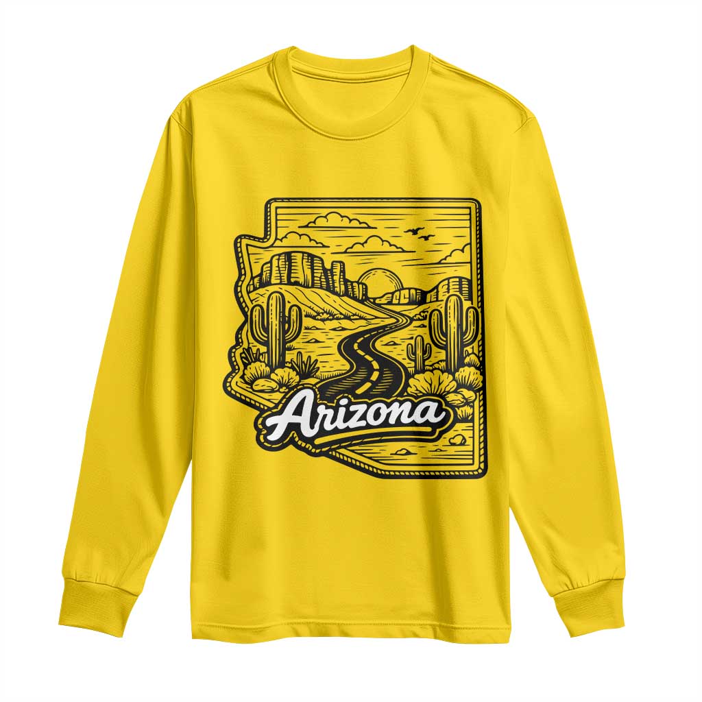 Vintage Arizona Pride Long Sleeve Shirt Cactus Desert Western Landscape TS12 Daisy Print Your Wear