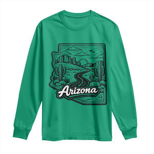 Vintage Arizona Pride Long Sleeve Shirt Cactus Desert Western Landscape TS12 Irish Green Print Your Wear