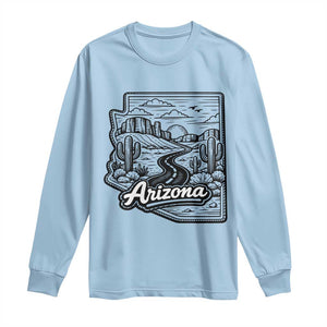 Vintage Arizona Pride Long Sleeve Shirt Cactus Desert Western Landscape TS12 Light Blue Print Your Wear